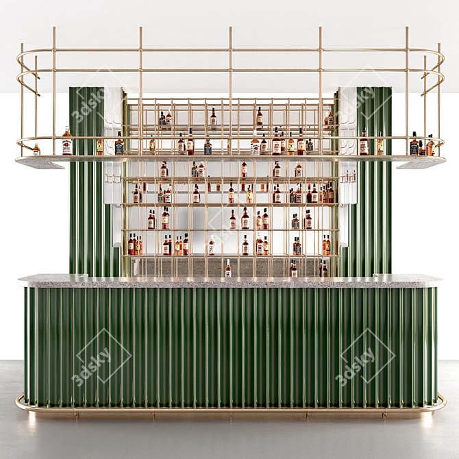 Modern Art Bar Tile Display 3D model image 1