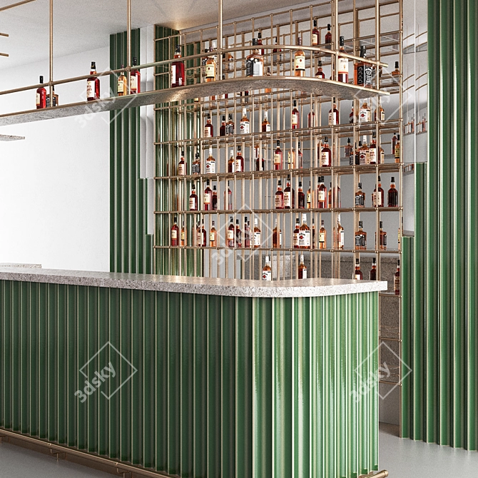 Modern Art Bar Tile Display 3D model image 2