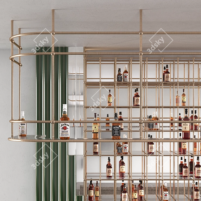 Modern Art Bar Tile Display 3D model image 4