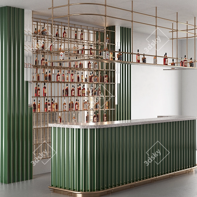 Modern Art Bar Tile Display 3D model image 5