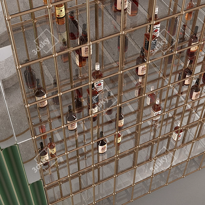 Modern Art Bar Tile Display 3D model image 7