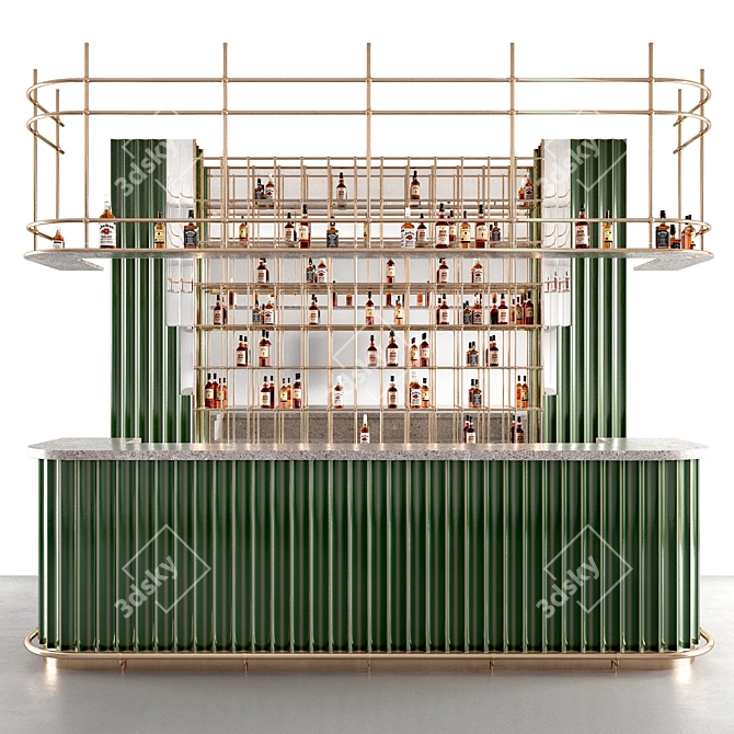 Modern Art Bar Tile Display 3D model image 9