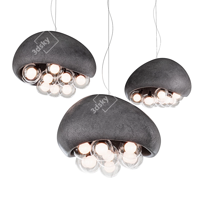 Modern Bubbles Pendant Lamp 3D model image 2