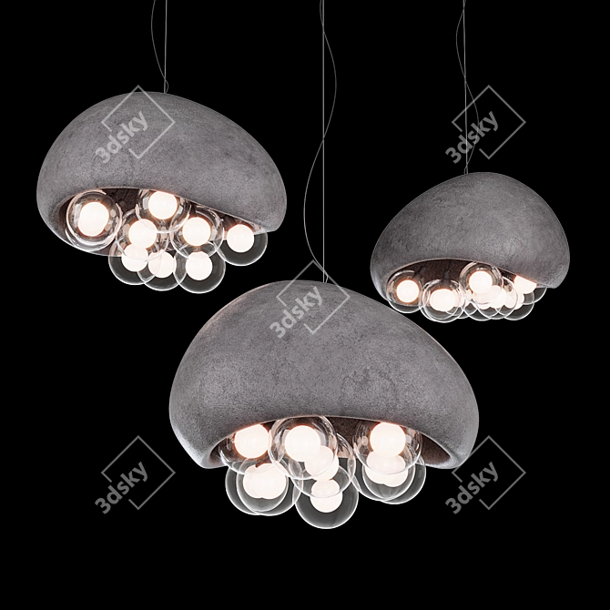 Modern Bubbles Pendant Lamp 3D model image 4