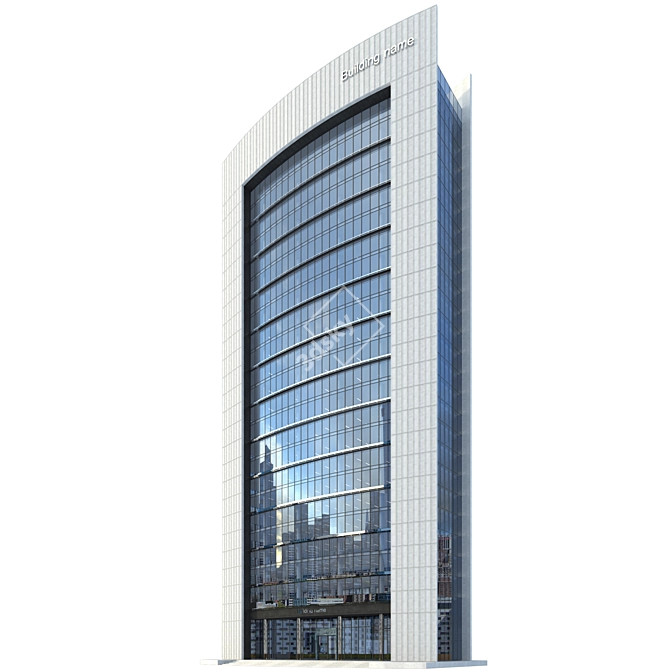 Precise High-Rise Office Model 3D model image 1