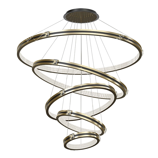 Luxury Nordic LED Chandelier - Gold 3D model image 1