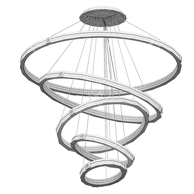 Luxury Nordic LED Chandelier - Gold 3D model image 2