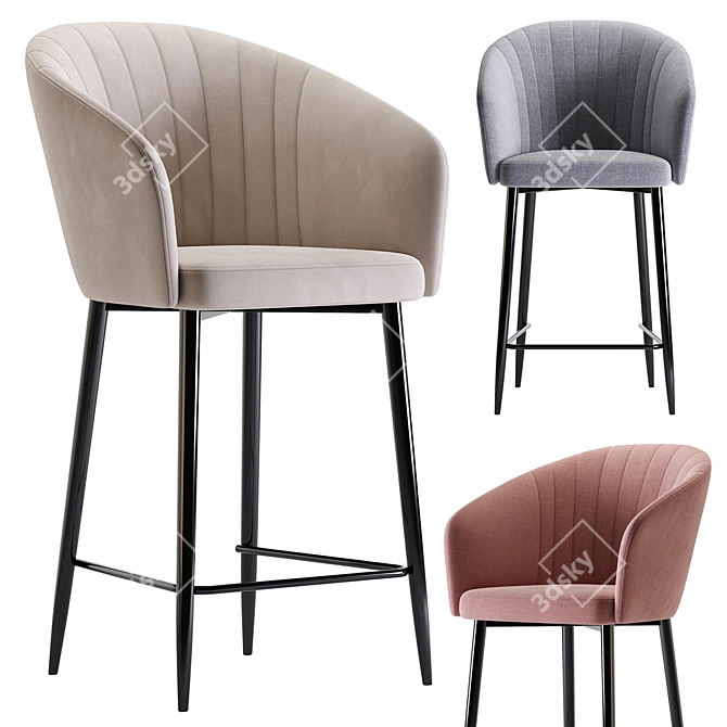  Modern Garda Barstool in Beige 3D model image 1