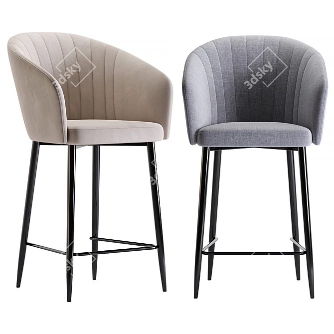  Modern Garda Barstool in Beige 3D model image 2