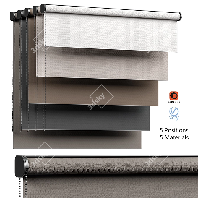 Premium Roller Blinds Collection Vol.12 3D model image 1