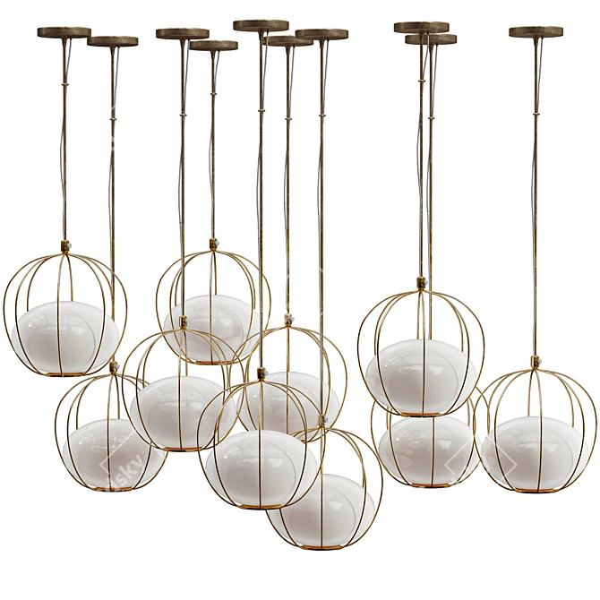 Minimalist Hoop Pendant Light 3D model image 3