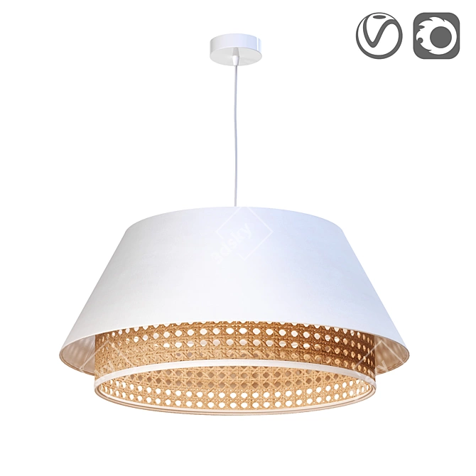 BPS KONCEPT Velvet Rattan Pendant 3D model image 1