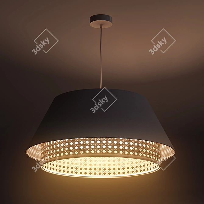 BPS KONCEPT Velvet Rattan Pendant 3D model image 4