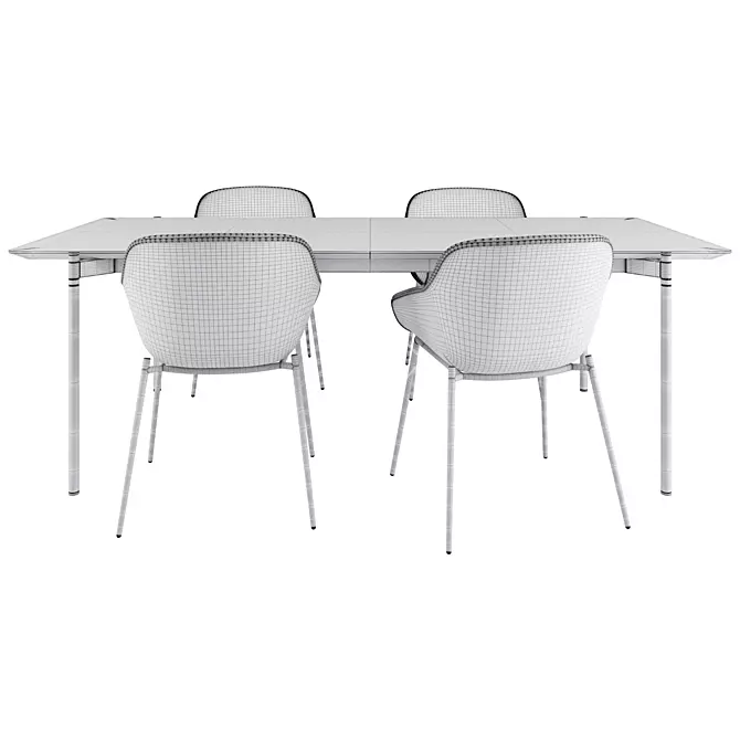 Modern Dining Set: Augusta Table & Vienna Chair 3D model image 6