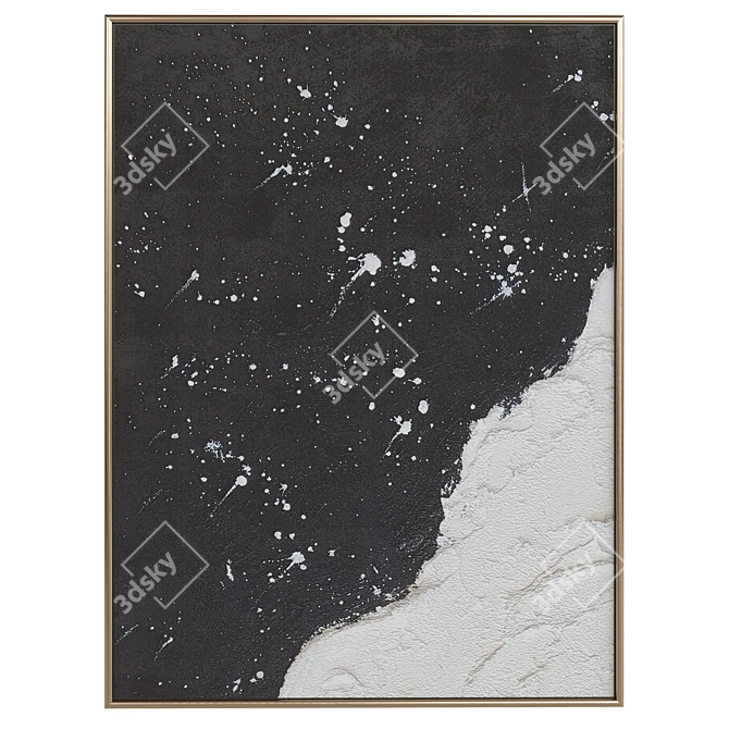 Abstract Minimalist Painting with Frames 3D model image 4