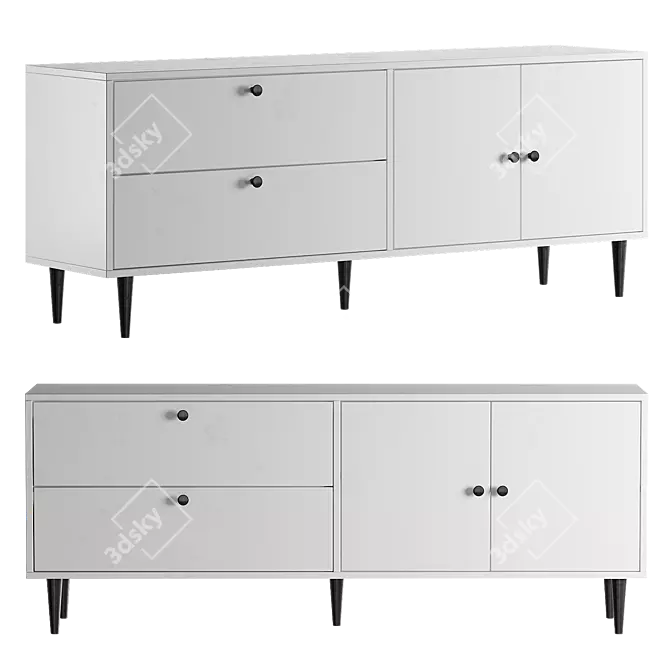 SCANDICA Vigo 2 Doors 2 Drawers 3D model image 1