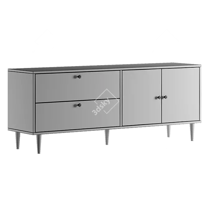 SCANDICA Vigo 2 Doors 2 Drawers 3D model image 5