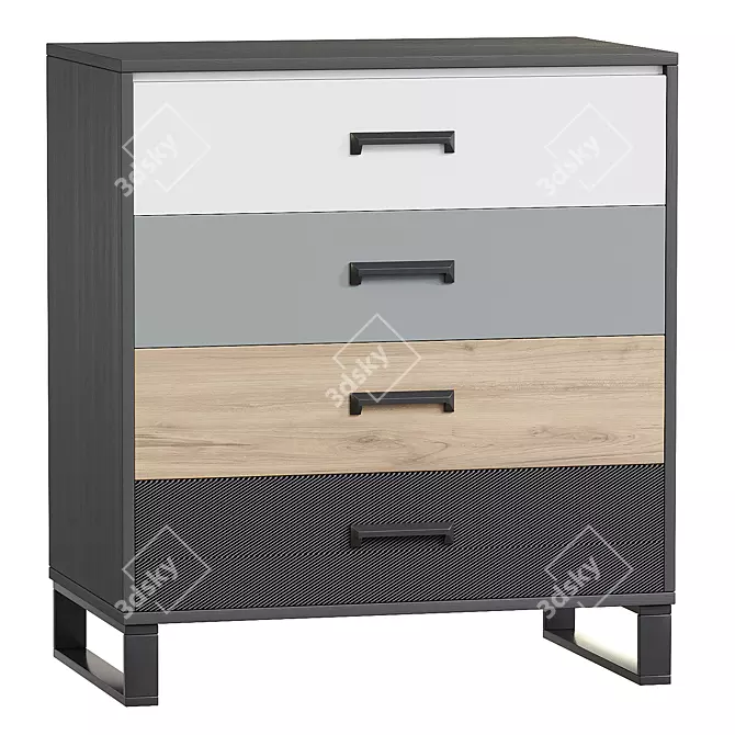 Modern Tind Drawer Unit 3D model image 1