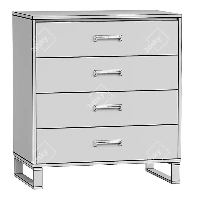 Modern Tind Drawer Unit 3D model image 2