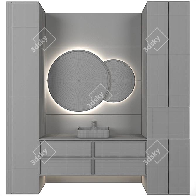 Modern Bathroom Furniture Set 2016 3D model image 1