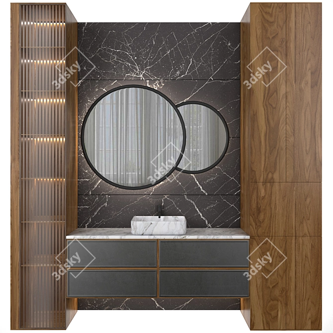 Modern Bathroom Furniture Set 2016 3D model image 2