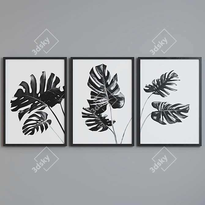 Modern Leaf Picture Frame Set 3D model image 2