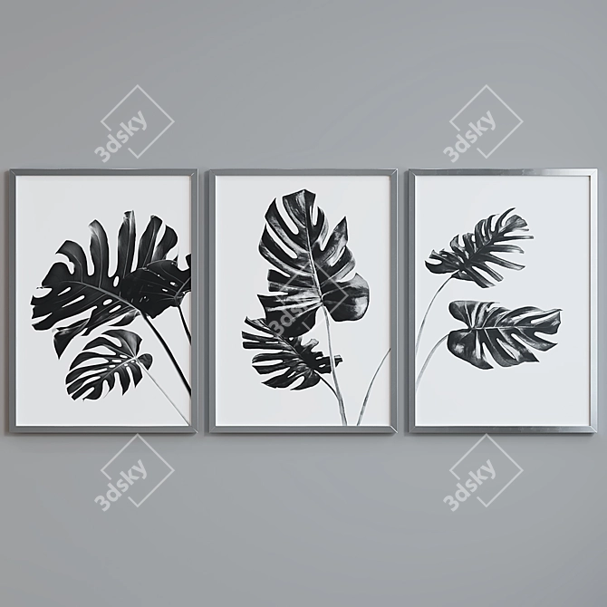 Modern Leaf Picture Frame Set 3D model image 3