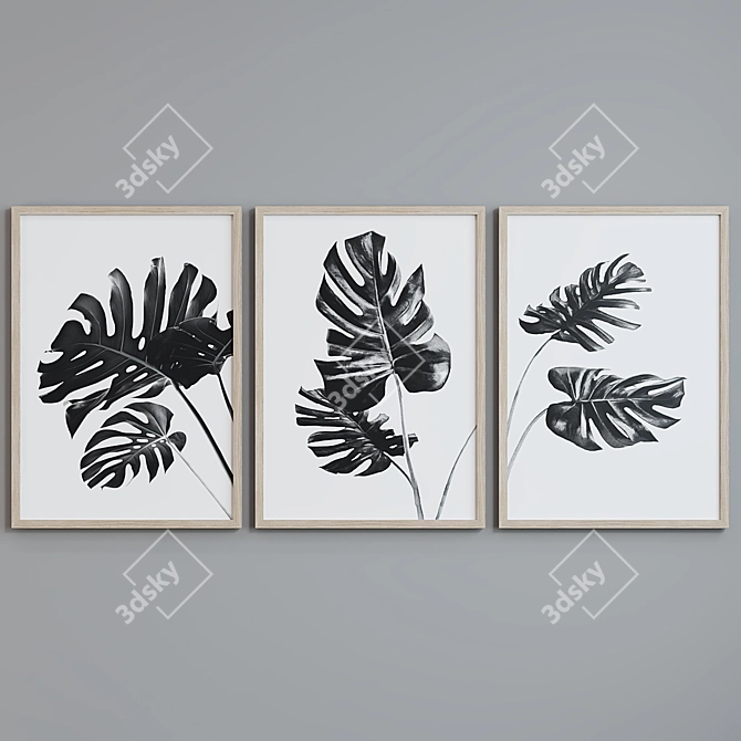 Modern Leaf Picture Frame Set 3D model image 4