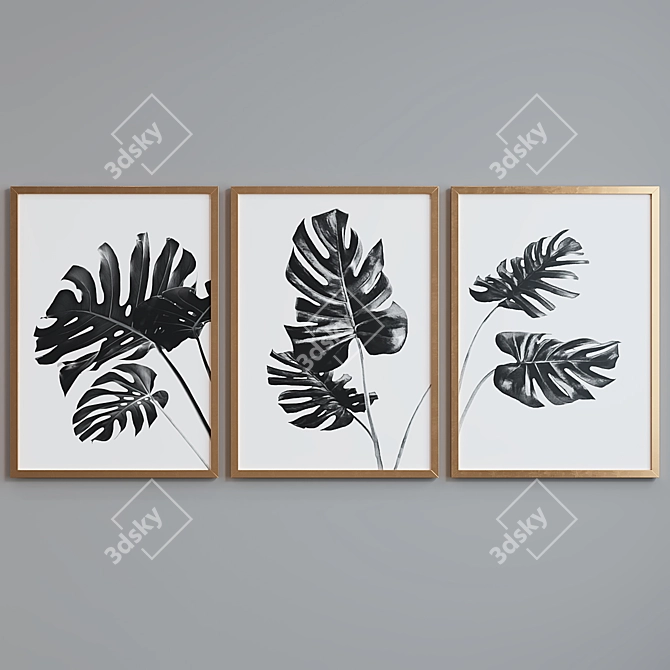 Modern Leaf Picture Frame Set 3D model image 5