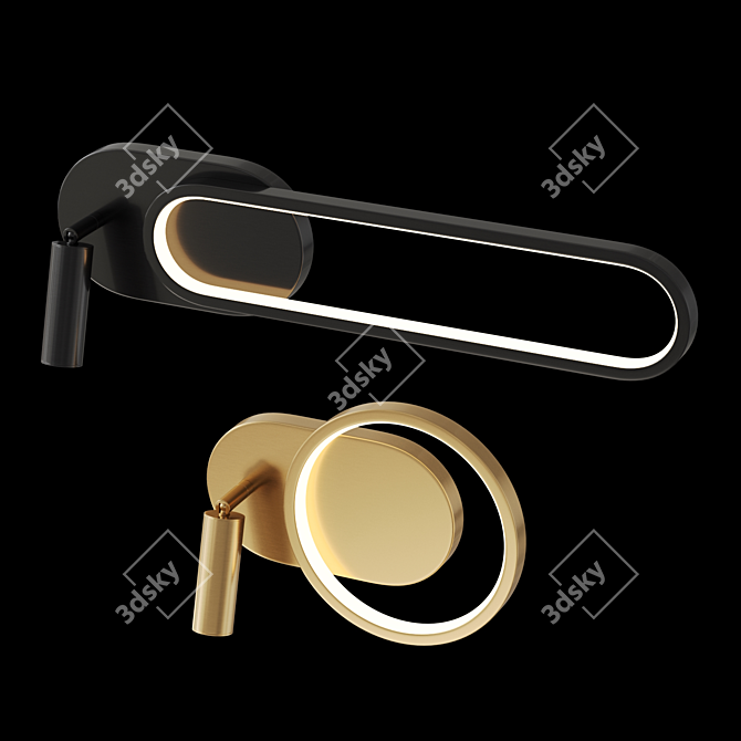 Brass LED Wall Lamp - Carit 3D model image 3