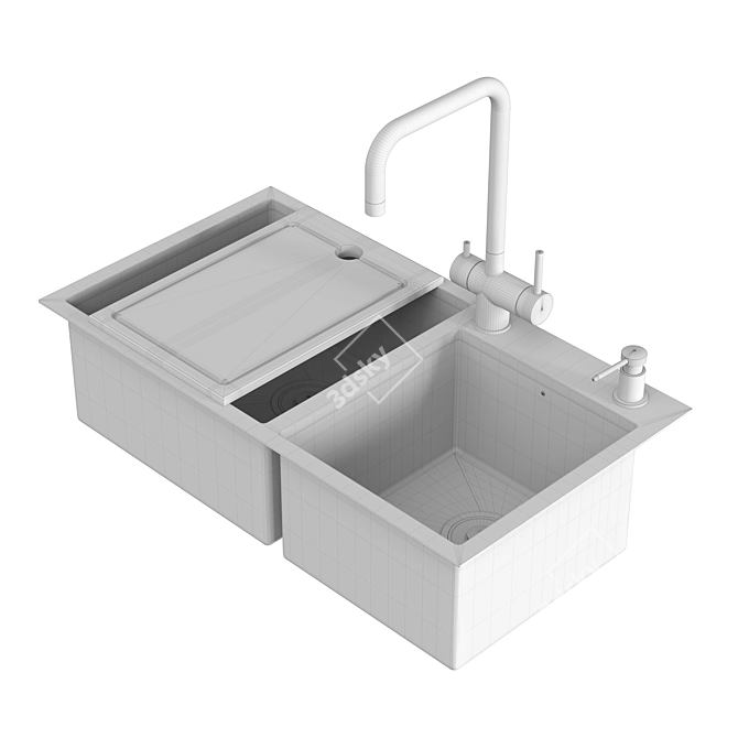 Gerhans Stainless Steel Kitchen Sink 3D model image 4