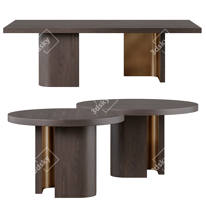 Modern Oslo Table by Norde 3D model image 1