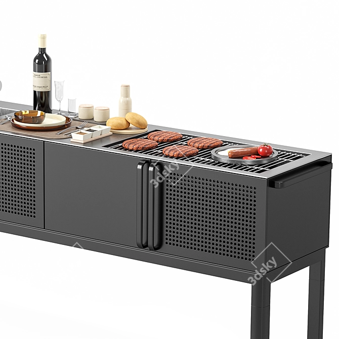  BBQ Grill 3D Model Kit 3D model image 6