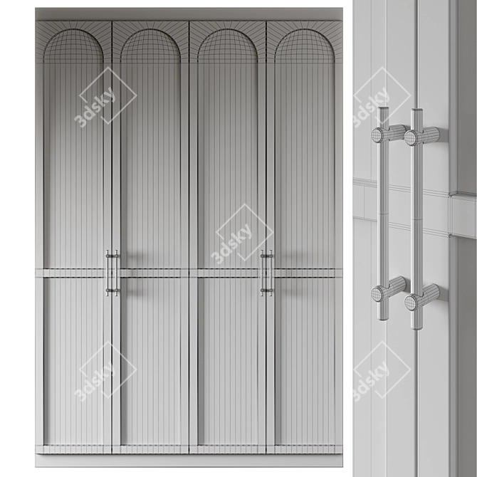 Arched Wardrobe Closet - Turbosmooth 3D model image 5