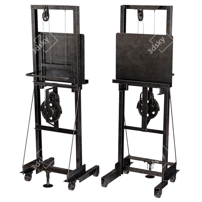 Industrial Cranking Steel Easel 3D model image 1