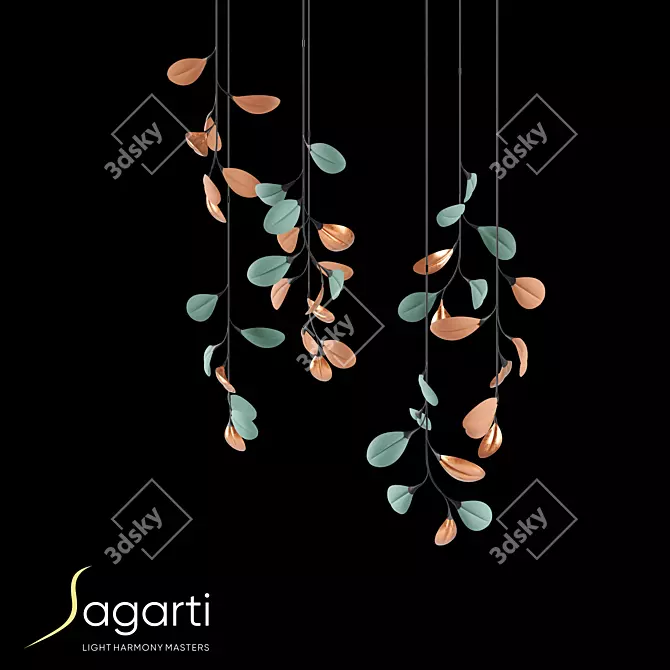 Sagarti Porcelain Leaf Chandelier 3D model image 1