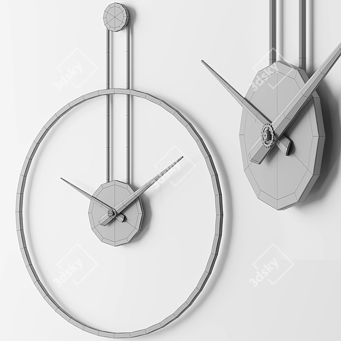 Modern Wall Clock 3D Model 3D model image 3