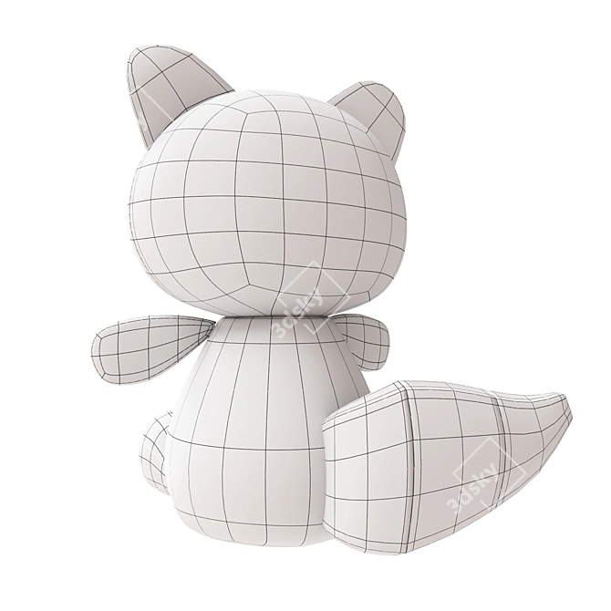 Plush Raccoon Soft Toy 3D model image 4