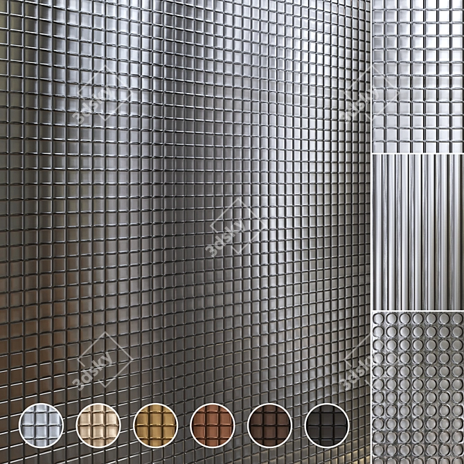 Seamless Metal Texture Collection 3D model image 1