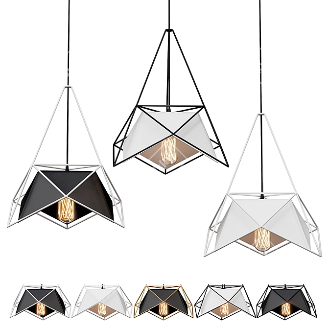 Modern Pendant Lamp RODS 3D model image 1