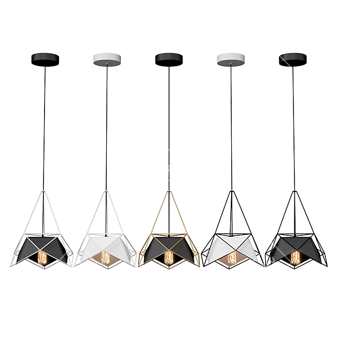 Modern Pendant Lamp RODS 3D model image 5