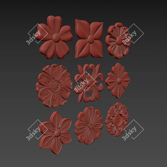 Ornament Model 3D Element Pack 3D model image 6