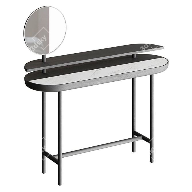 Elegant Dual-Layer Dressing Table 3D model image 2