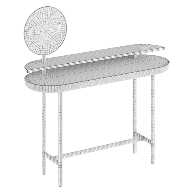 Elegant Dual-Layer Dressing Table 3D model image 4