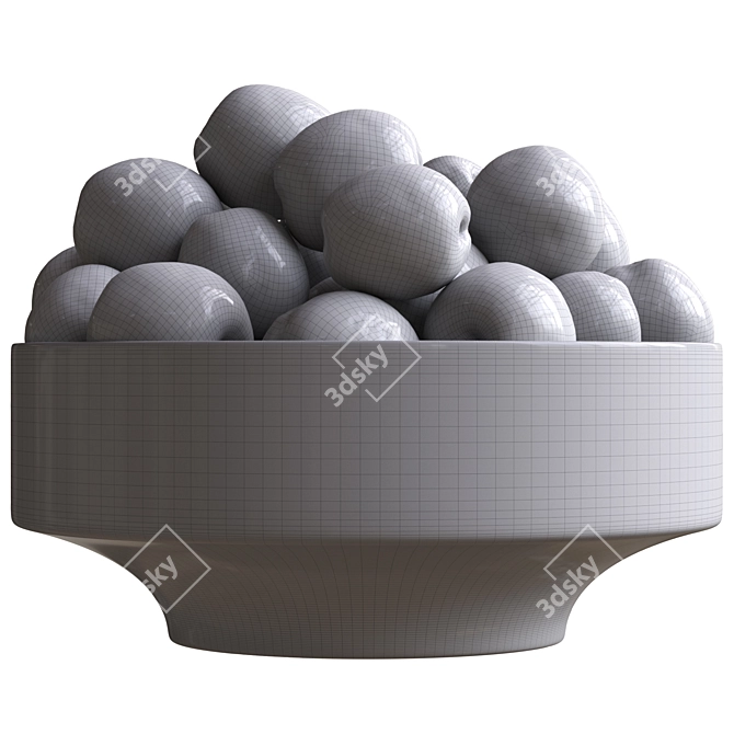 Fresh Apricots in Bowl 3D model image 4