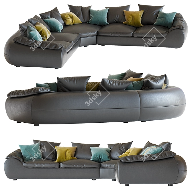 Contemporary ILARIA Corner Sofa 3D model image 1