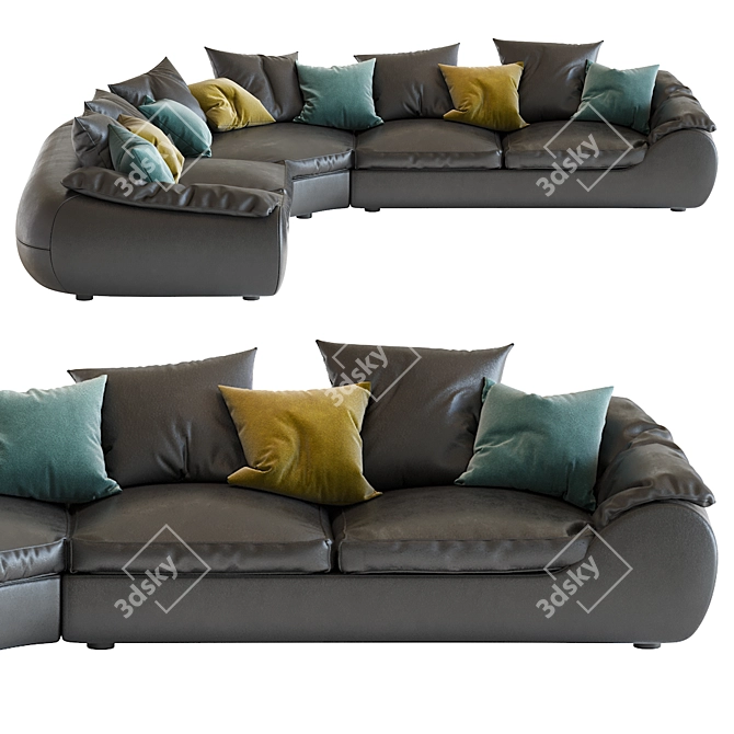 Contemporary ILARIA Corner Sofa 3D model image 2