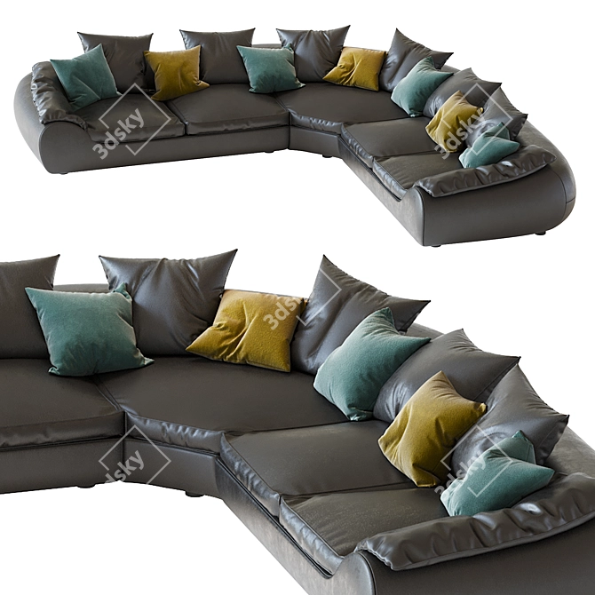 Contemporary ILARIA Corner Sofa 3D model image 5