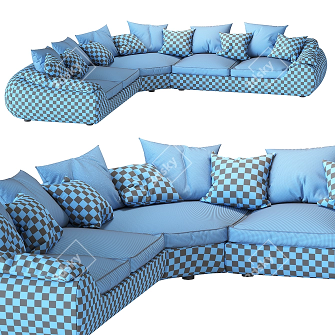 Contemporary ILARIA Corner Sofa 3D model image 7