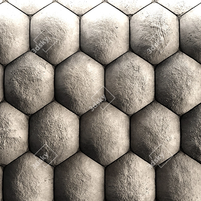 3D Concrete Wall Panel Set 3D model image 2